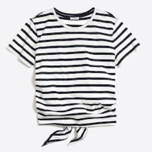 J. Crew striped tie back shirt
